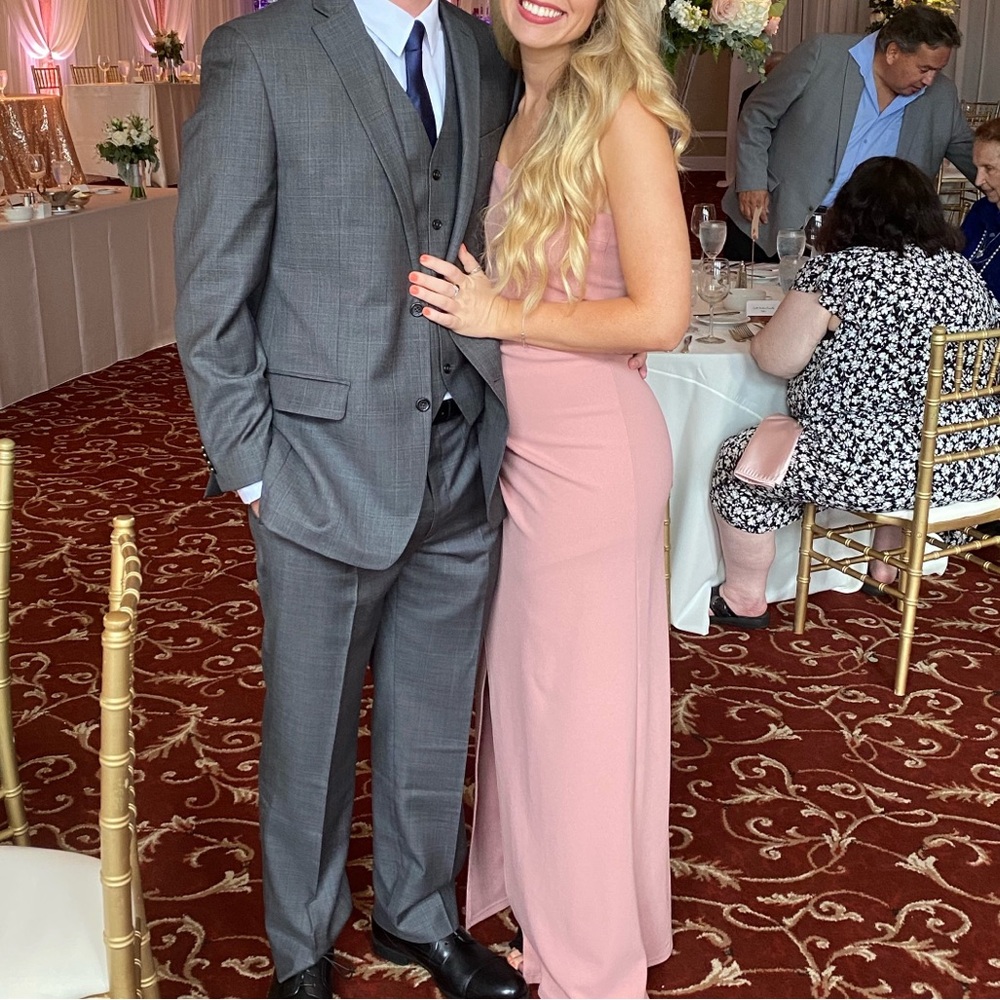 Elegant Mauve Strapless Dress